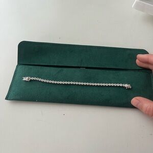 Dorsey white sapphire earrings and tennis bracelet matching set 5 inch